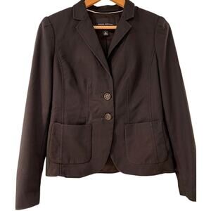 BANANA REPUBLIC Women's Blazer Sz 6  Black Stretch Cotton Modal Business Casual